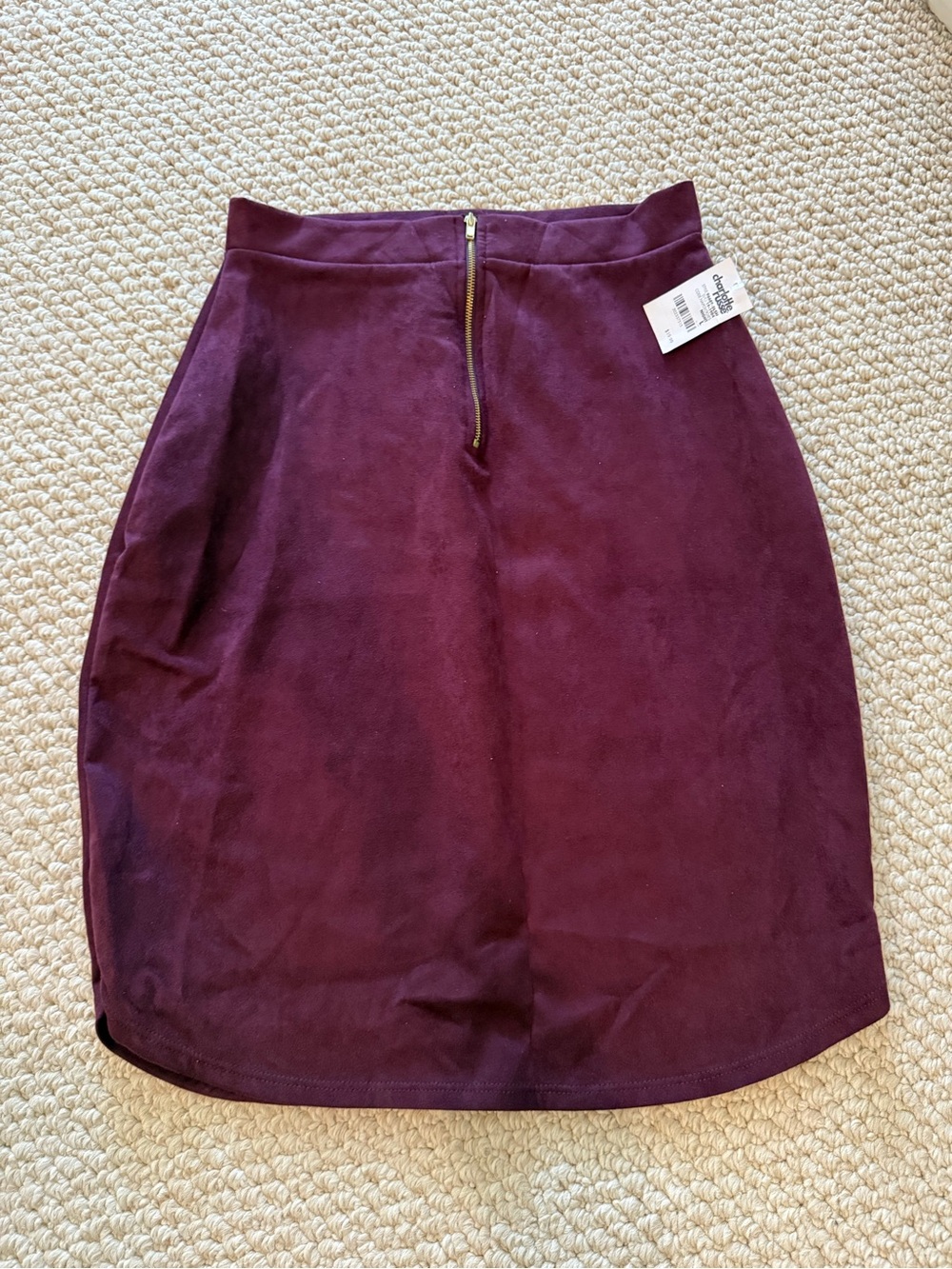 Women's Plum Suede Skirt